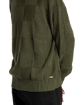 The RVCA Mens Hi Grade Boro Jumper in Olive Heather