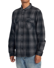 The RVCA Mens Dayshift Flannel Shirt in RVCA Black