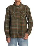 The RVCA Mens Hughes Flannel Shirt in Warm Grey