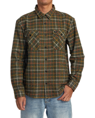 The RVCA Mens Hughes Flannel Shirt in Warm Grey