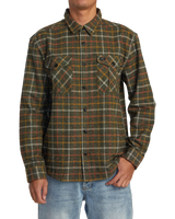 The RVCA Mens Hughes Flannel Shirt in Warm Grey