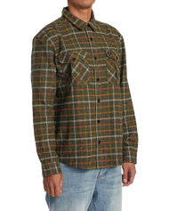 The RVCA Mens Hughes Flannel Shirt in Warm Grey