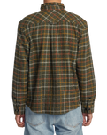 The RVCA Mens Hughes Flannel Shirt in Warm Grey