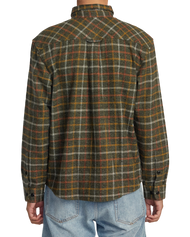 The RVCA Mens Hughes Flannel Shirt in Warm Grey