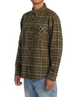 The RVCA Mens Hughes Flannel Shirt in Warm Grey