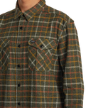 The RVCA Mens Hughes Flannel Shirt in Warm Grey