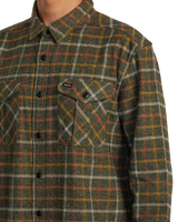 The RVCA Mens Hughes Flannel Shirt in Warm Grey