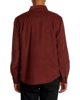 The RVCA Mens Freeman Cord Shirt in Red Earth