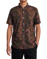 The RVCA Mens Anytime Shirt in Bombay Brown