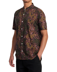 The RVCA Mens Anytime Shirt in Bombay Brown