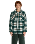 The Volcom Womens Silent Sherpa Jacket in Dark Pine