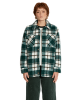 The Volcom Womens Silent Sherpa Jacket in Dark Pine