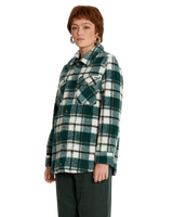 The Volcom Womens Silent Sherpa Jacket in Dark Pine