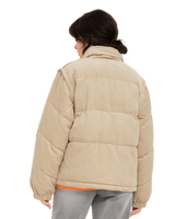 The Volcom Womens Cord'n Puff Jacket in Khaki