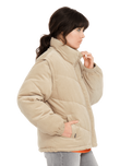 The Volcom Womens Cord'n Puff Jacket in Khaki