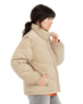 The Volcom Womens Cord'n Puff Jacket in Khaki