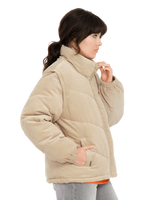 The Volcom Womens Cord'n Puff Jacket in Khaki