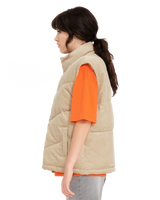 The Volcom Womens Cord'n Puff Jacket in Khaki