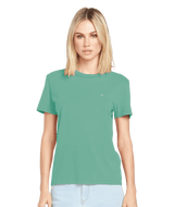 The Volcom Womens Solid Stone T-Shirt in Sea Green