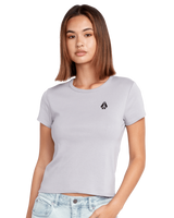 The Volcom Womens Have A Clue T-Shirt in Moonbeam