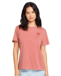 The Volcom Womens Lock It Up Tee in Mauve Rose