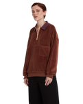 The Volcom Womens Sweety Smoothy Fleece Sweatshirt in Brown