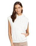 The Volcom Womens Sleeveless Hoodie in Star White