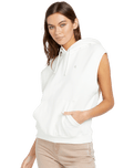 The Volcom Womens Sleeveless Hoodie in Star White