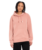 The Volcom Womens Spikstone Pullover Hoodie in Mauve Rose