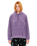 The Volcom Womens Stone Heart Up Hoodie in Vintage Violet