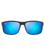 The Maui Jim Huelo Polarised Rectangular Sunglasses in Matte Blue & Blue Hawaii