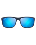 The Maui Jim Huelo Polarised Rectangular Sunglasses in Matte Blue & Blue Hawaii