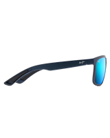 The Maui Jim Huelo Polarised Rectangular Sunglasses in Matte Blue & Blue Hawaii