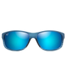 The Maui Jim Kaiwi Channel Polarised Wrap Sunglasses in Blue Black Stripe & Blue Hawaii