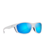 The Maui Jim Nuu Landing Polarised Sunglasses in White, Navy and Blue Hawaii