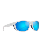 The Maui Jim Nuu Landing Polarised Sunglasses in White, Navy and Blue Hawaii