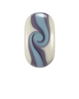 The Nalu Beads Lusty Glaze Bead in Blue & White