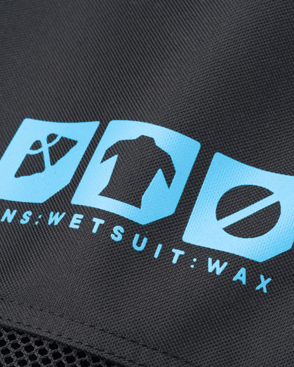 The Bulldog Bodyboard Bag in Black & Cyan