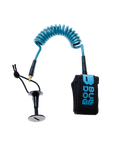 The Bulldog Wrist Coil Bodyboard Leash in Black & Petrol Blue