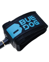 The Bulldog Wrist Coil Bodyboard Leash in Black & Petrol Blue