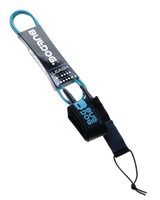 Double Swivel Ankle Surfboard Leash in Black & Cyan