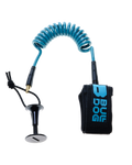 Wrist Coil Bodyboard Leash in Black & Cyan