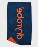 Organic Beach Towel in Orange & Deep Sea Blue