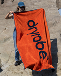 Organic Beach Towel in Orange & Deep Sea Blue