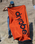 Organic Beach Towel in Orange & Deep Sea Blue