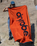 Organic Beach Towel in Orange & Deep Sea Blue