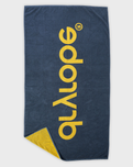 Organic Beach Towel in Yellow & Charcoal Grey