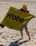 Organic Beach Towel in Yellow & Charcoal Grey