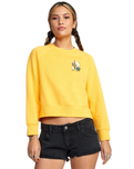 The RVCA Womens Oasis Fleece Sweatshirt in Marigold