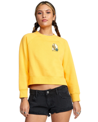 The RVCA Womens Oasis Fleece Sweatshirt in Marigold